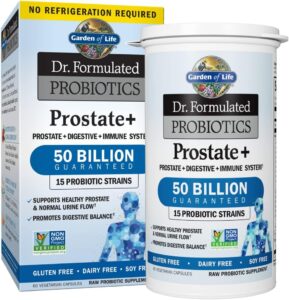 Garden of Life Dr. Formulated Probiotics Prostate+ - Acidophilus and Probiotic Supports Healthy Prostate and Digestive Balance - Gluten, Dairy, and Soy-Free - 60 Vegetarian Capsules